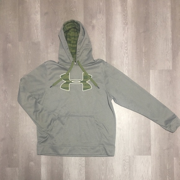 Under Armor Grey Hoodie with Green Detailing - Picture 2 of 4